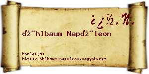 Öhlbaum Napóleon névjegykártya